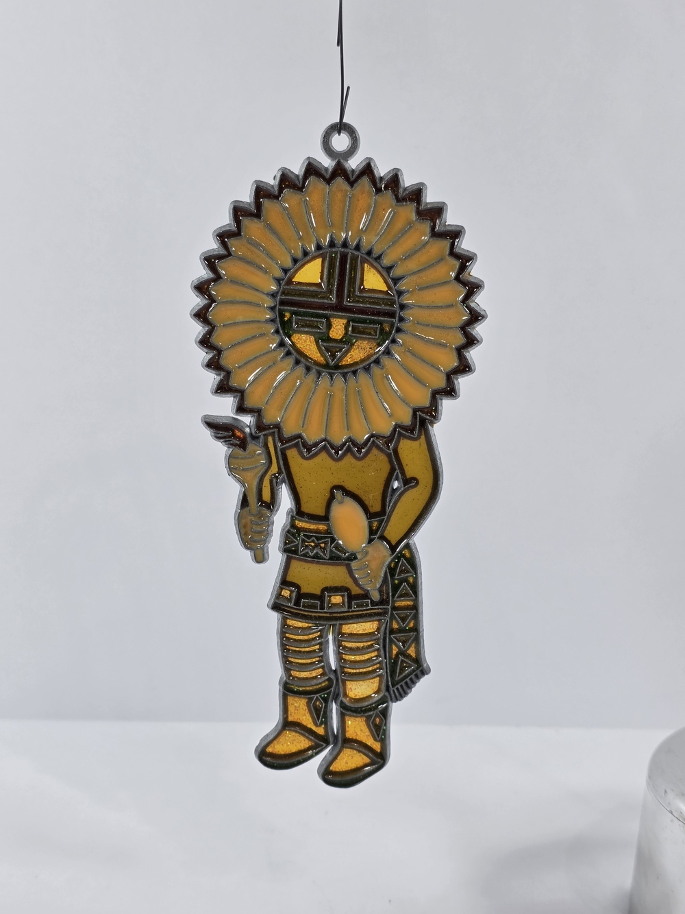 Vintage Native American Tawa (Sun) Kachina Dancer Suncatcher